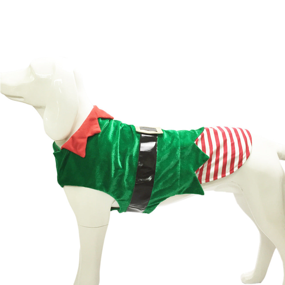 Christmas Green Elf / Santa Dog Cat Costume
