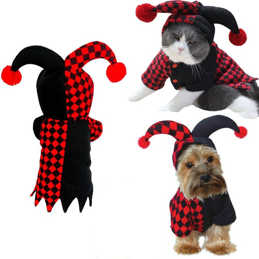 Halloween Funny Clown Dog Cat Costume