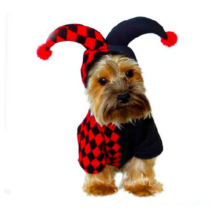 Halloween Funny Clown Dog Cat Costume